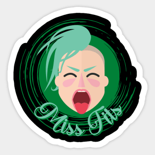 Miss Fits Misfits Funny Angry Woman Design Sticker
